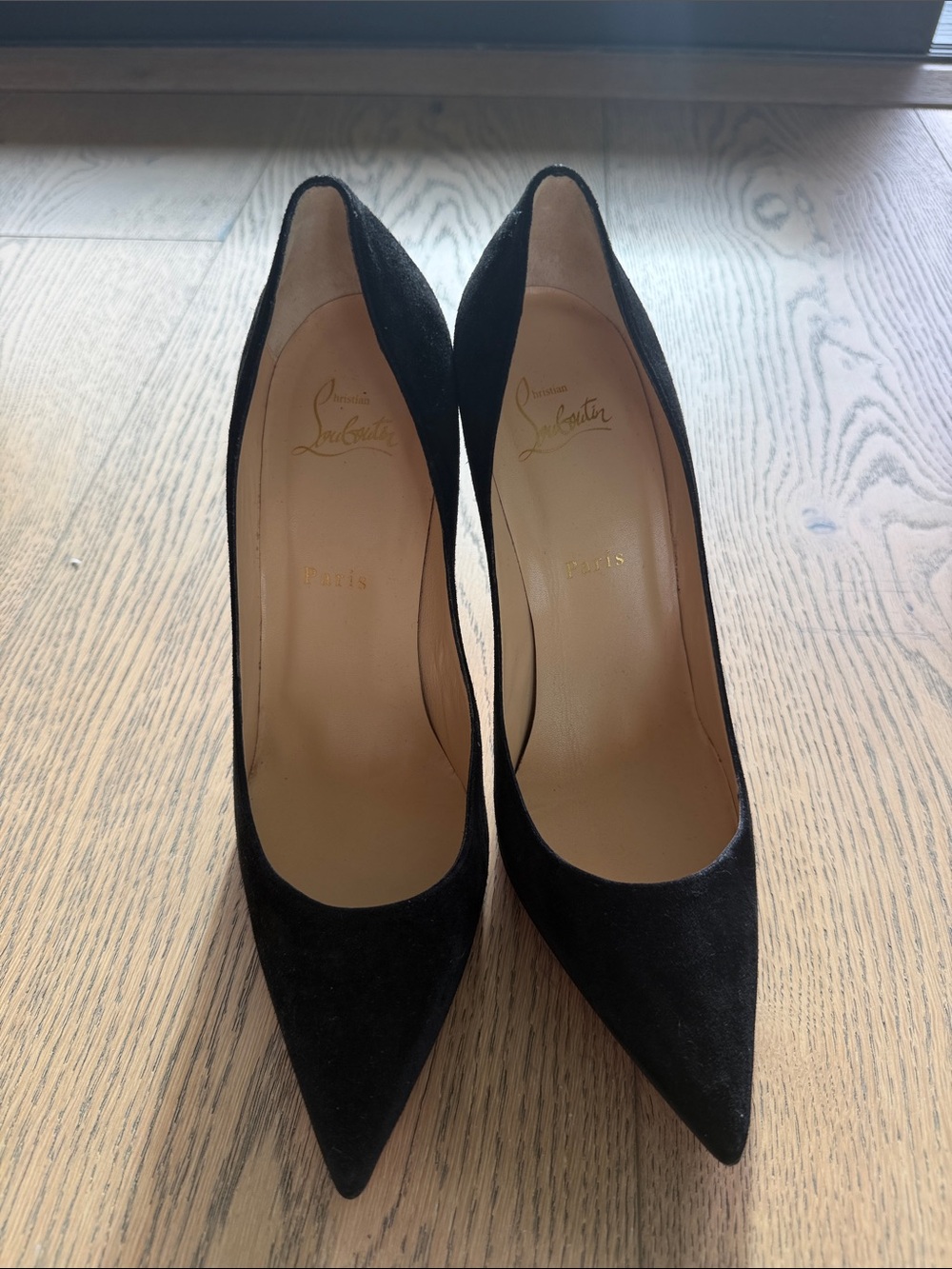 Christian Louboutin Black Suede Pointed Pumps